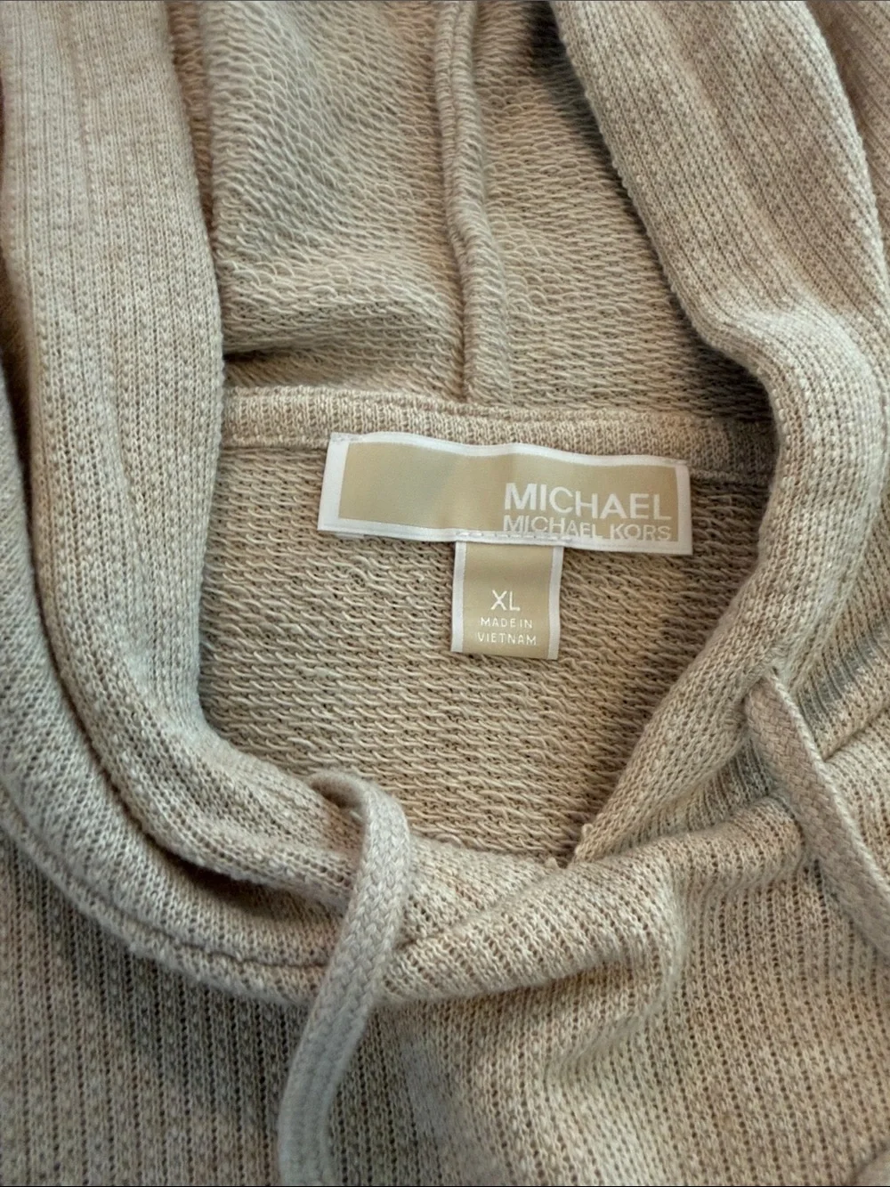 Michael Kors Light Beige Hooded Pullover Sweater